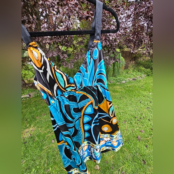 Hale Bob SMALL Blue Floral Silk Tank - Picture 3 of 7